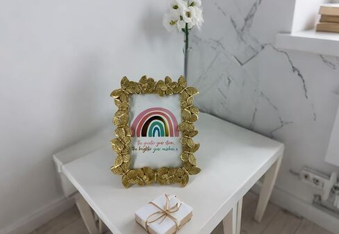 4x6 Antique Gold Butterfly Picture Frame 4 x 6 Glitter Photo Frames with Inspirational Quotes for Tabletop Display and Wall Mount in Saudi Arabia