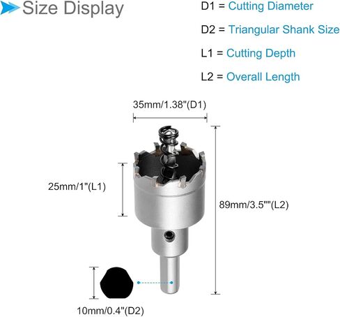 Carbide Hole Saw, 0.8 Inch/21.5mm Diameter, Metal Steel Hole Cutters Drill Bits - (Applications: for Metal Wood), 1-Pieces in Saudi Arabia