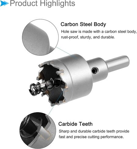 Carbide Hole Saw, 0.8 Inch/21.5mm Diameter, Metal Steel Hole Cutters Drill Bits - (Applications: for Metal Wood), 1-Pieces in Saudi Arabia