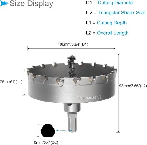 Carbide Hole Saw, 0.8 Inch/21.5mm Diameter, Metal Steel Hole Cutters Drill Bits - (Applications: for Metal Wood), 1-Pieces in Saudi Arabia