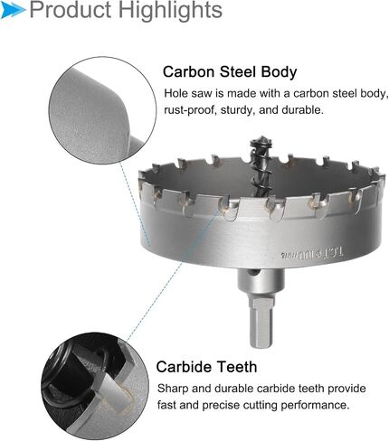 Carbide Hole Saw, 0.8 Inch/21.5mm Diameter, Metal Steel Hole Cutters Drill Bits - (Applications: for Metal Wood), 1-Pieces in Saudi Arabia