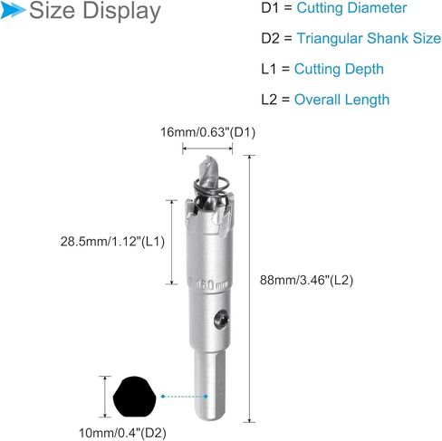 Carbide Hole Saw, 0.8 Inch/21.5mm Diameter, Metal Steel Hole Cutters Drill Bits - (Applications: for Metal Wood), 1-Pieces in Saudi Arabia
