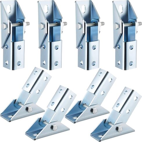 4 Pcs Adjustable Brace Fitting, Fit for 1/2" Bolt in 1-5/8" Strut Channel, Solar Panel Bracket Base, 8 Hole Wing 180 Degree Turn Joint Connector Bracket for Mounting and Supporting Solar Panels in Saudi Arabia