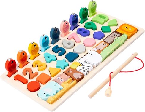 Sorting Toys for 1 2 3 4 Years Old, Montessori Toys Stacking Toys Wooden Blocks for Toddlers Preschool Motor Skills Toys Birthday Chirstmas Gift in Saudi Arabia