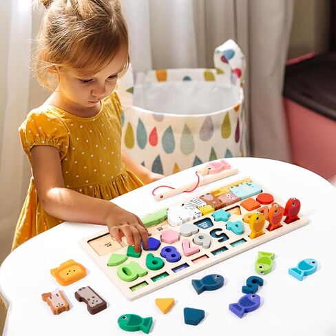 Sorting Toys for 1 2 3 4 Years Old, Montessori Toys Stacking Toys Wooden Blocks for Toddlers Preschool Motor Skills Toys Birthday Chirstmas Gift in Saudi Arabia
