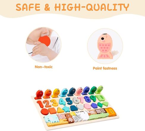 Sorting Toys for 1 2 3 4 Years Old, Montessori Toys Stacking Toys Wooden Blocks for Toddlers Preschool Motor Skills Toys Birthday Chirstmas Gift in Saudi Arabia