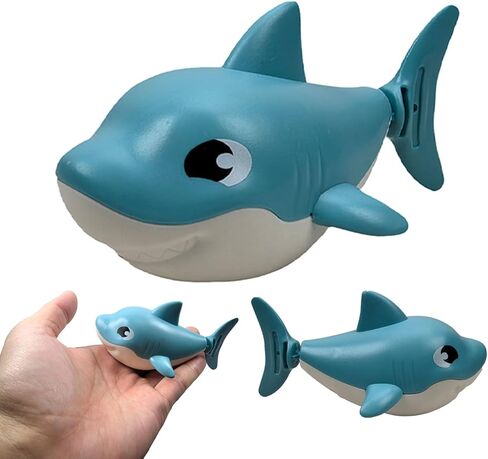 Ocean Shark Toy Set, 2 Pcs Wind Up Bath Toys for Toddlers 1-3 2-4 3-5, Swimming Bathtub and Floating Pool Plaything, Water Table Accessories, Easter and Christmas Favors in Saudi Arabia
