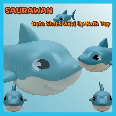 Ocean Shark Toy Set, 2 Pcs Wind Up Bath Toys for Toddlers 1-3 2-4 3-5, Swimming Bathtub and Floating Pool Plaything, Water Table Accessories, Easter and Christmas Favors in Saudi Arabia