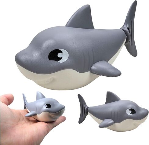 Ocean Shark Toy Set, 2 Pcs Wind Up Bath Toys for Toddlers 1-3 2-4 3-5, Swimming Bathtub and Floating Pool Plaything, Water Table Accessories, Easter and Christmas Favors in Saudi Arabia