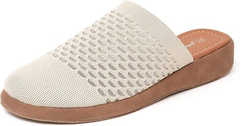 Jeesay Women's Slip On Mules Wedge Sandals Closed Toe Breathable Textile Slides Clogs Summer Shoes (Black, US 8) in Saudi Arabia