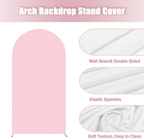 Wedding Arch Cover, Arch Backdrop Stand Cover, Double-Sided Arch Frame Cover, Wedding Round Top Arch Stand Covers for Wedding, Birthday Party, Photography, Baby Shower, Ceremony Banquet Decor in Saudi Arabia