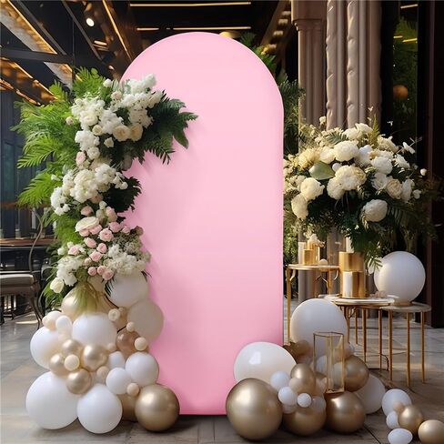 Wedding Arch Cover, Arch Backdrop Stand Cover, Double-Sided Arch Frame Cover, Wedding Round Top Arch Stand Covers for Wedding, Birthday Party, Photography, Baby Shower, Ceremony Banquet Decor in Saudi Arabia