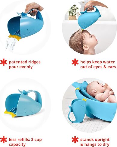 Skip Hop Baby Bath Rinse Cup Wave Tear Free Waterfall Rinser White in Saudi Arabia