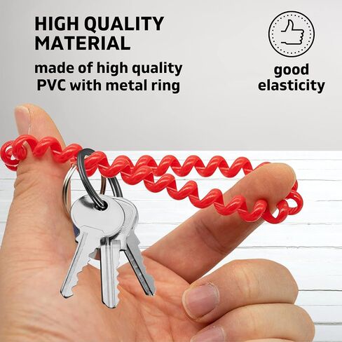 Pack of 50 Wristlet Badge Holder – 25 Red Elastic Keychain Wristband and 25 Black Stretchable Spiral Bracelet Holder for Gym Pool Spring Spiral Coil Badge in Kuwait