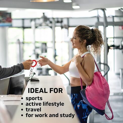 Pack of 50 Wristlet Badge Holder – 25 Red Elastic Keychain Wristband and 25 Black Stretchable Spiral Bracelet Holder for Gym Pool Spring Spiral Coil Badge in Kuwait