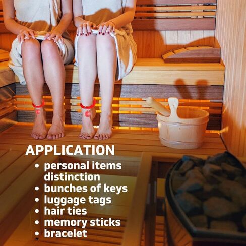 Pack of 50 Wristlet Badge Holder – 25 Red Elastic Keychain Wristband and 25 Black Stretchable Spiral Bracelet Holder for Gym Pool Spring Spiral Coil Badge in Kuwait