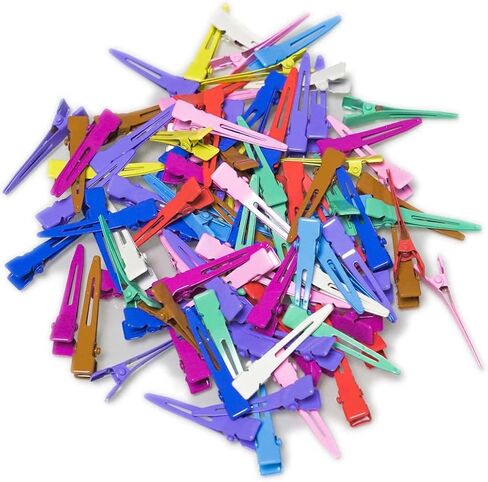 100 Packs roseo Alligator Curl Clips, bandenger 1.8 Inch Single Prong Clips Hair Accessories,for Girls and Women,Hair Styling,Hair Coloring, Random Color (roseo) in Saudi Arabia