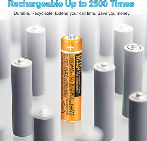 بطارية NI-MH AAA قابلة للشحن 1.2 فولت 550 مللي أمبير في الساعة 12 حزمة للهواتف اللاسلكية من باناسونيك وأجهزة التحكم عن بعد والإلكترونيات. in Kuwait