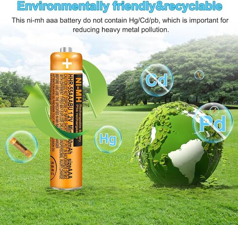 بطارية NI-MH AAA قابلة للشحن 1.2 فولت 550 مللي أمبير في الساعة 12 حزمة للهواتف اللاسلكية من باناسونيك وأجهزة التحكم عن بعد والإلكترونيات. in Kuwait