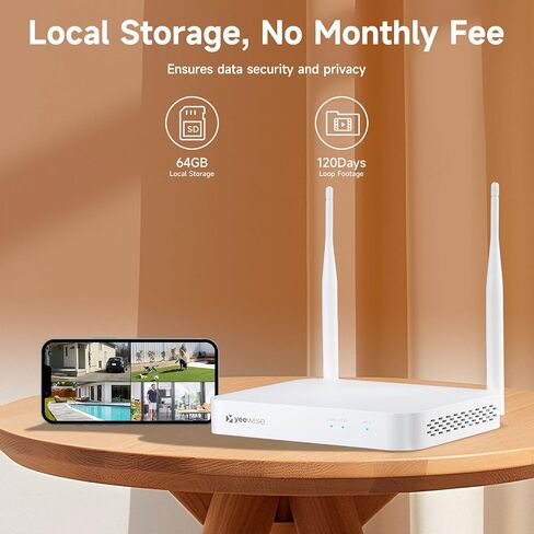 NightColor Solar Security Camera System Outdoor Wireless, Wi-Fi 6 Home Security Cameras System with 360° Pan & Tilt, 2K Color Night Vision, No Subscription, Easy Setup, 5G & 2.4G WiFi in Saudi Arabia