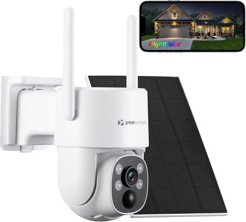 NightColor Solar Security Camera System Outdoor Wireless, Wi-Fi 6 Home Security Cameras System with 360° Pan & Tilt, 2K Color Night Vision, No Subscription, Easy Setup, 5G & 2.4G WiFi in Saudi Arabia