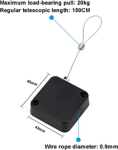 LORADAR Retractable Cable Lock with Double-Sided Adhesive, Remote Control Security Lock, Remote Control Anti-Lost Rope for TV, DVD, Hardware Cable Lock ，No More Searching for The TV Remote in Kuwait