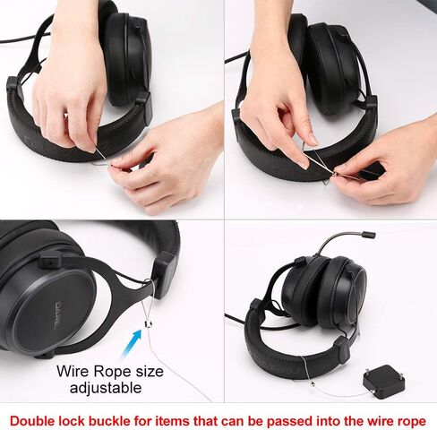 LORADAR Retractable Cable Lock with Double-Sided Adhesive, Remote Control Security Lock, Remote Control Anti-Lost Rope for TV, DVD, Hardware Cable Lock ，No More Searching for The TV Remote in Kuwait
