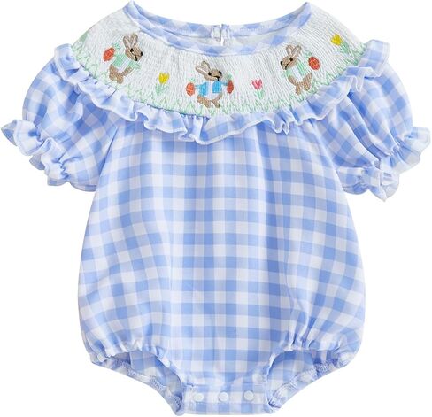 طفلة طفلة عيد الفصح ملابس عيد الفصح حديثي الولادة فقاعة صخور رومبير بودز بودلر in Kuwait