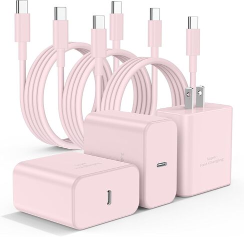 3 عبوات شاحن USB C بقدرة 45 وات لهاتف Samsung Galaxy S24 Ultra، كتلة شحن سريعة للغاية من النوع C مع سلك 6FT C إلى C لجهاز Samsung Galaxy Tab S9/S8 S23 Ultra/S22 Ultra/S23/S22+/S22/S21/Note 10 Plus/20 ،S8+ in Kuwait