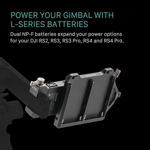 لوحة بطارية Tilta متوافقة مع DJI RS 4 Power Pass -Siregh Plate Kit - L Series | يتضمن 14.8V P-TAPS ، 2 PIN LEMO و USB-C PORT | قم بتوسيع الطاقة عبر جبل الذهب القابل للتبديل و V-Mount in Kuwait