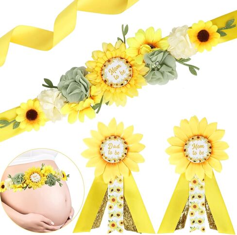 Strawberry Daisy Baby Shower Maternity Sash Kit - Strawberry Baby Shower Belly Belt and Mom to Be & Dad to Be Corsage Pins, New Parents Pregnancy Photo Props Party Supplies in Saudi Arabia