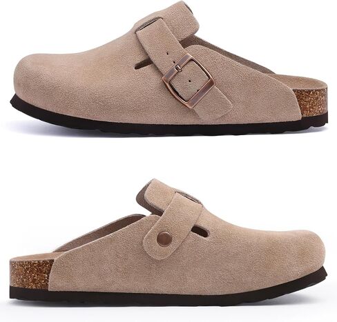 ASGARD WIND'S SUEDE CLOGS LEATHER BUMES ARCH ARCH Support Potato Shoe With Comfort Cork Bedbed Gray 42 in Kuwait