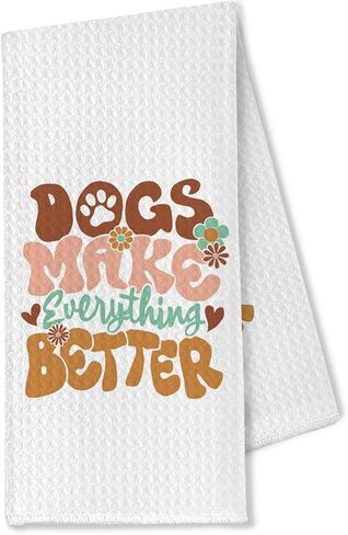 Christmas Dog Kitchen Towels Set of 2, Coquette Bows Christmas Tree Hand Dish Towels for Bathroom, Christmas Dog Decorations, for Dog Lovers, 16x24 Inches in Saudi Arabia