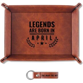 INNObeta Birthday Gifts for Men, Happy Birthday Valet Tray for Him, Male, Boyfriend, Son, Husband, Dad, Desktop Organizer PU Leather Tray - Legends are Born in November