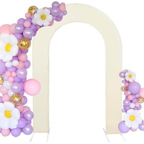 Hainarvers 7.2 قدم غطاء القوس المفتوح قوس أغطية القوس الممتدة الممتدة ، وغطاء خلفية على شكل حرف U على شكل حرف U لحفل عيد ميلاد الحفلات ، دخن الطفل القوس (الوردي) in Kuwait