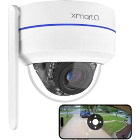 xmartO [AI Tracking Dome CAM] 2K HD Metal Dome PTZ Wireless Security Camera with Automatic Tracking, 2-Way Audio and Night Vision (Add on to NVR or Use Standalone, DPK3034)