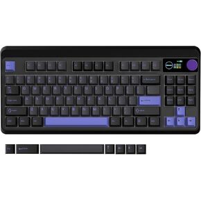 XVX 75% Keyboard with Screen&Knob Mechanical Keyboard, Hot Swappable Gaming Keyboard, M87 Pro Tri-Mode Wireless Mechanical Keyboard, TKL Custom Keyboard Pre-lubed Switches for Mac/Win,Shadow
