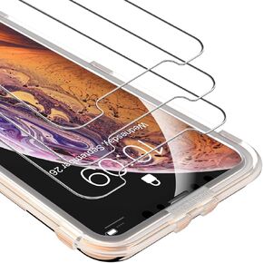 UNBREAKcable [3-Pack] Screen Protector for iPhone X/ iPhone Xs/ iPhone 11 Pro - 9H Hardness Tempered Glass for iPhone Xs/ X/ 11 Pro, Bubble-Free, Shatter-Proof, Free Installation Frame, Case-Friendly