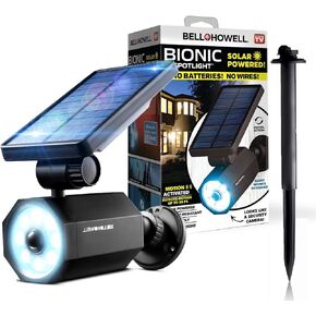 Bell+Howell Bionic Spotlight Motion Solar Spot Lights Outdoor Waterproof, Solar Landscape Lights, Outdoor Solar Yard Lights Weather Resistant, Super Bright LED Lights, for Garden, Lawn As Seen On TV