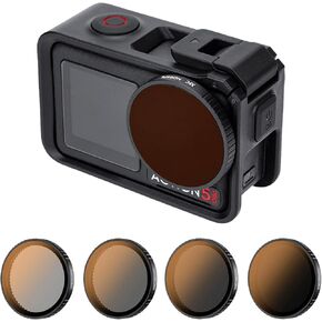 Osmo Action 5 Pro Action 4 Action 3 ND8/PL ND16/PL ND32/PL ND64/PL Filter Set, ND/PL Filter Set for DJI Osmo Action 5 Pro Action 4 Action 3 Camera Combo, Multi Coated HD Optical Glass Filter with Wipe