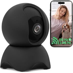 Security Camera, 1080P HD Dog Camera & Baby Monitor, 5/2.4GHz with Motion Detection，SD & Cloud Storage，Night Vision Pet & Baby Camera，Home Camera with Two Way Audio (Black*2)