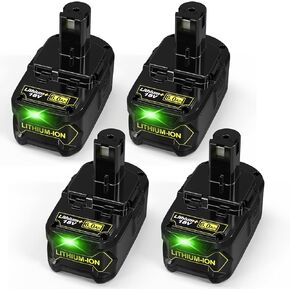 4 Pack 6.0Ah 18V Battery Compatible with Ryobi 18 Volt Battery ONE+ Plus P102 P103 P104 P105 P108 P109 P122 Cordless Power Tools