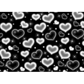 CHAIYA 7x5ft Black Heart Photo Backdrop 90s Backdrops for Photoshoot Valentine's Day Backdrop Women Men Happy Birthday Photography Background Banner