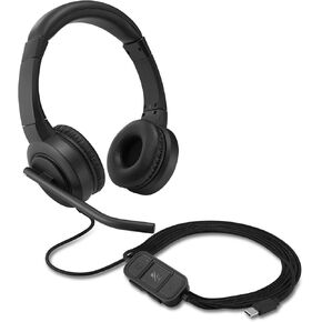 Kensington H1000 USB-C On-Ear Headset, 270° Rotating Noise-Canceling Microphone, Quick Buttons for Volume, Play/Pause, Mute, and Busy, PC/Mac/Laptop - Black (K83450WW)