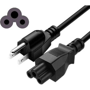 3 Prong Power Cord Replacement Power Cable for Computers, TVs, Monitors, LG LED LCD Smart 1080p HDTV,Samsung, Toshiba, Acer, Asus, Epson Printer AC Cable