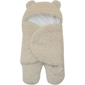 insular Plush Swaddle Blankets Cute Bear Newborn Receiving Blanket for Baby Boys Girls Sleeping Sack Sleep Wrap Registry, Khaki, 0-3 Month