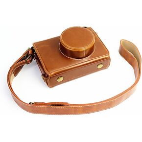 X100 Case, BolinUS Handmade PU Leather Fullbody Camera Case Bag Cover for Fujifilm Fuji X100 X100S X100T Bottom Opening Version + Neck Strap -Coffee