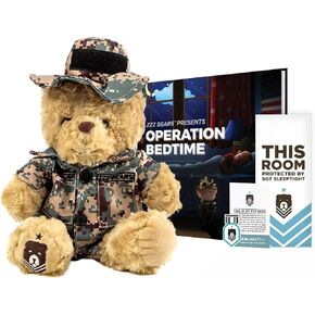 ZZZ Bears SGT Sleeptight Marine Teddy Bear with Storybook & Sleep System, Comforting Gift for Marine Kids, Helps with Bedtime Routine, Deployment Separation & Emotional Support
