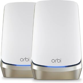 NETGEAR Orbi 870 Series Tri-Band WiFi 7 Mesh System (RBE873) - Router + 2 Satellite Extenders - Covers up to 9,000 sq. ft., 150 Devices - 10 Gig Internet Port - BE21000 802.11be (up to 21 Gbps)