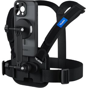 TELESIN Mobile Phone Chest Mount Harness Strap Cell Phone Holder Mount for iphone16 Pro, Strap Harness Mount with MagSQ Double Lock, Super Stable in Kuwait